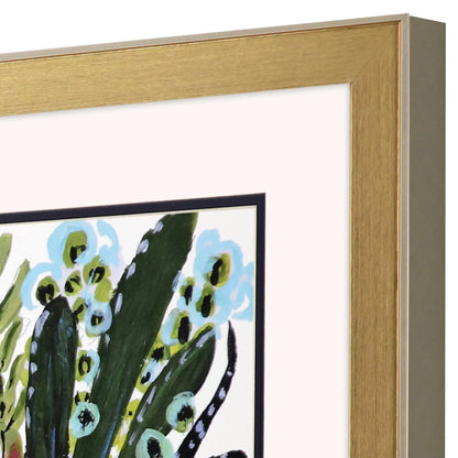 Succulent Garden Blue Framed Wall Art 2PC -- view 4
