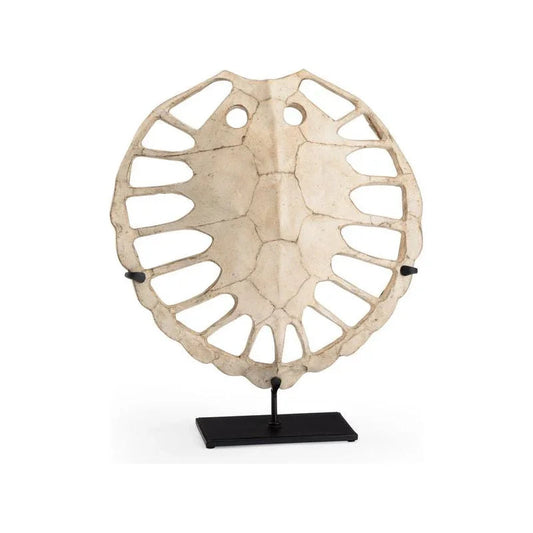 Sulcata Turtle And Iron Base Sculpture - LOOMLAN - Wildwood - Statues & Sculptures