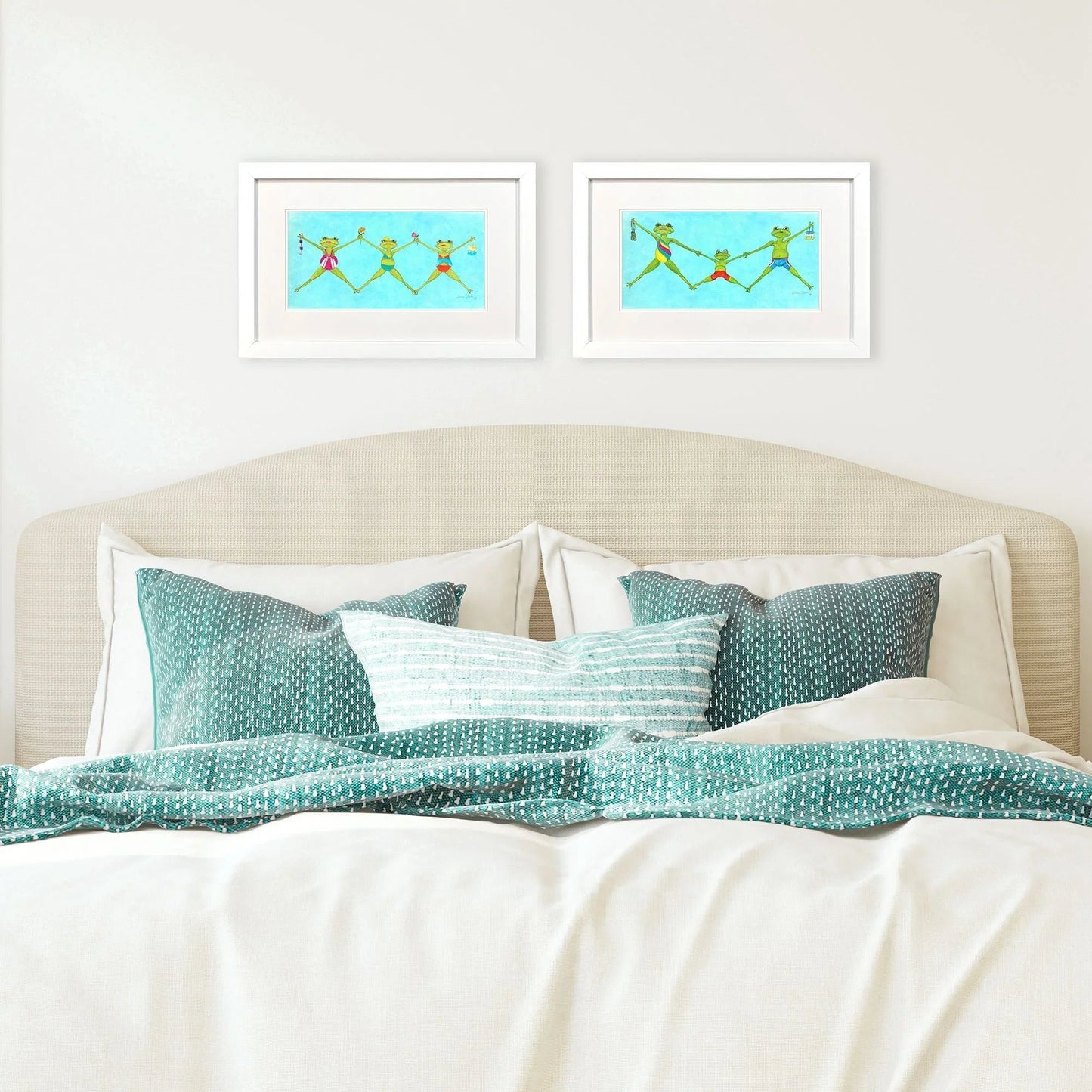 Summer Splash II Blue Canvas Art 2PC