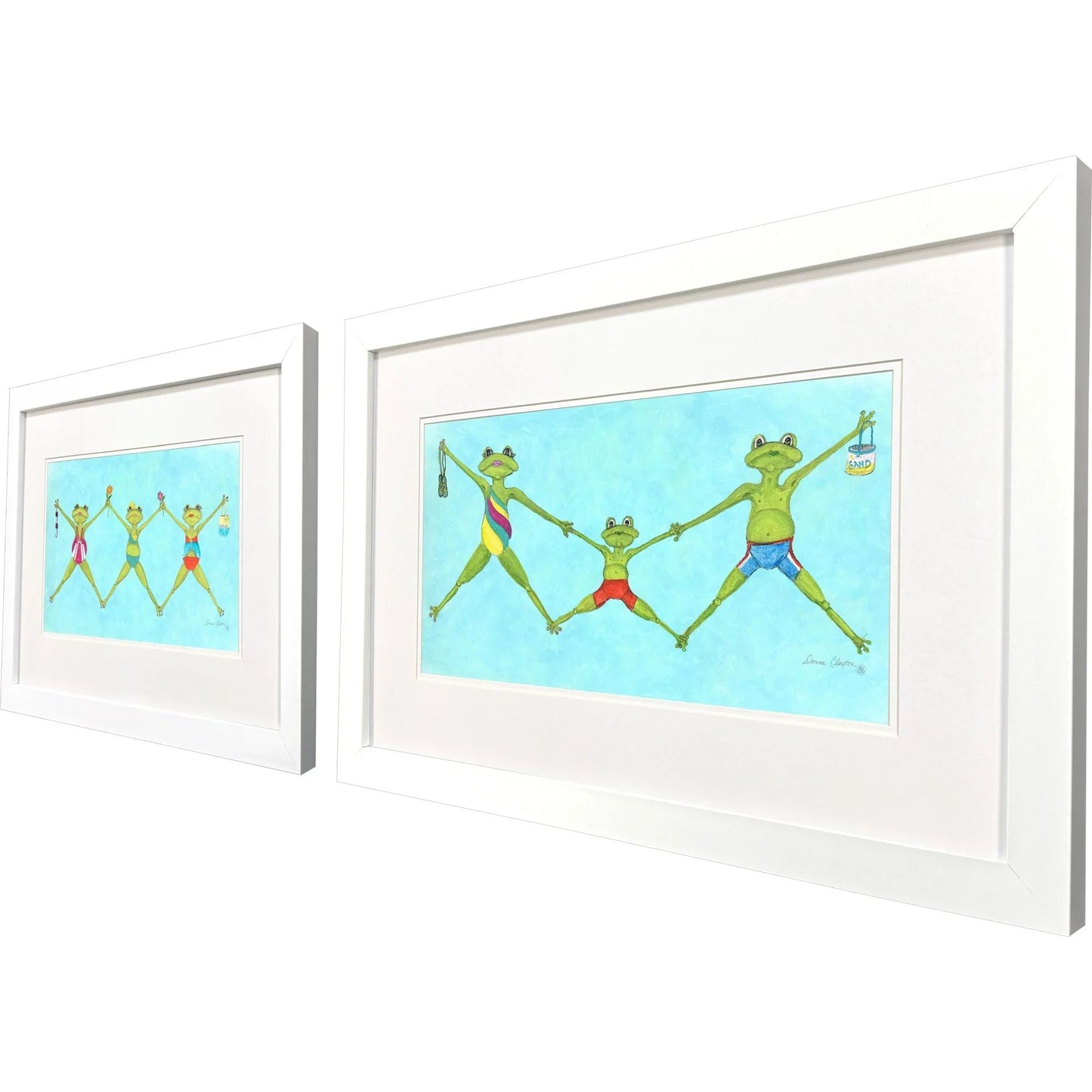 Summer Splash II Blue Canvas Art 2PC