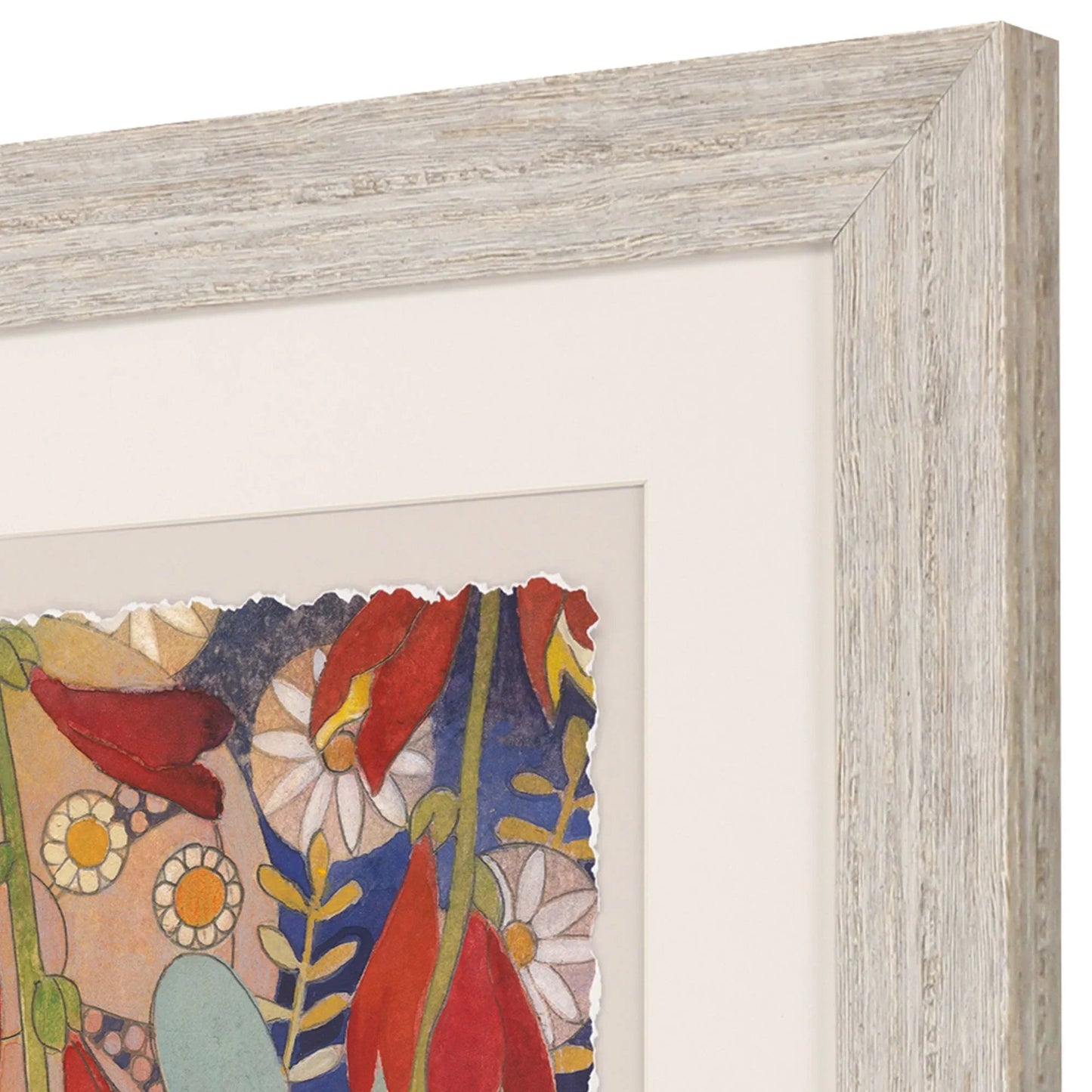 Summer's End White Wooden Frame Canvas Art