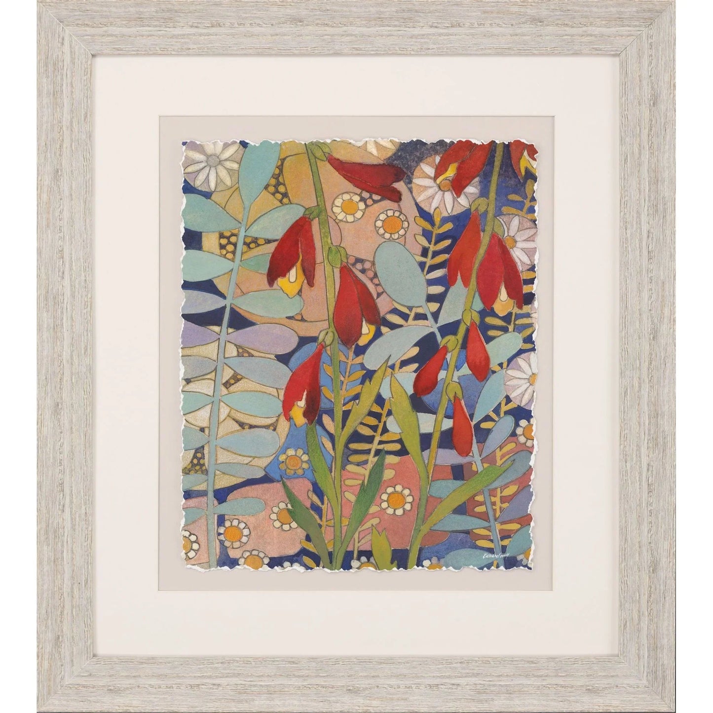 Summer's End White Wooden Frame Canvas Art