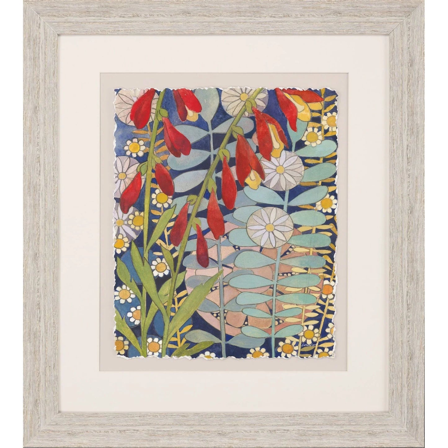 Summer's End White Wooden Frame Canvas Art