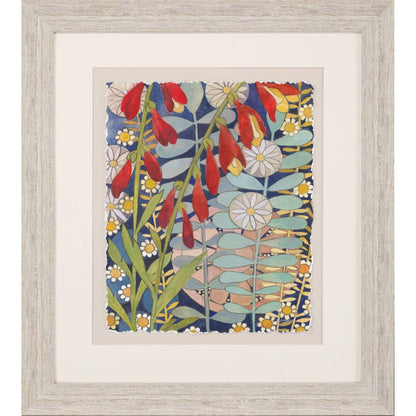 Summer's End White Wooden Frame Canvas Art