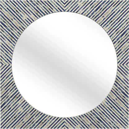 Sunburst Bone and Resin Blue Wall Mirror