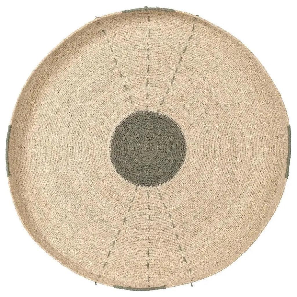 Sundial Seagrass Round Wall Art Rust-Framed Wall Art-Jamie Young-LOOMLAN