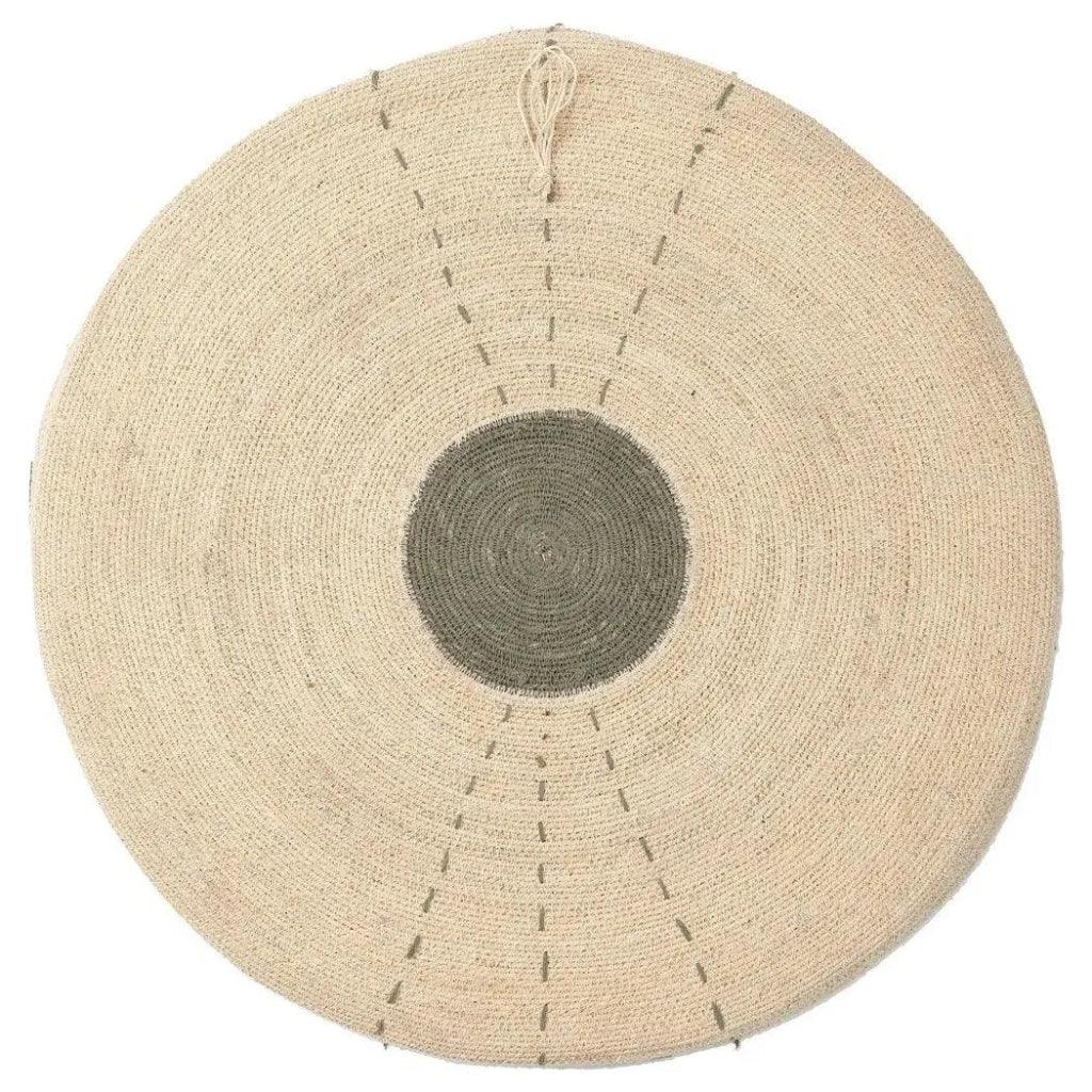 Sundial Seagrass Round Wall Art Rust-Framed Wall Art-Jamie Young-Teal-LOOMLAN