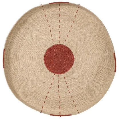 Sundial Seagrass Round Wall Art Rust-Framed Wall Art-Jamie Young-LOOMLAN