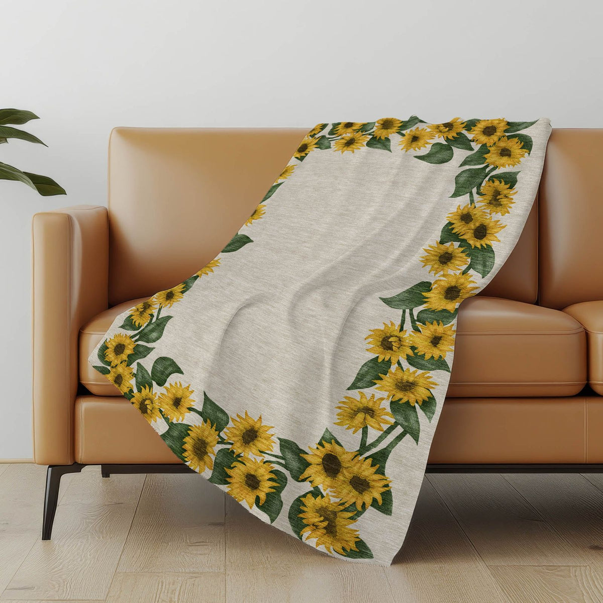 Sunflower Border 50" x 70" Throw Blanket -- view 3