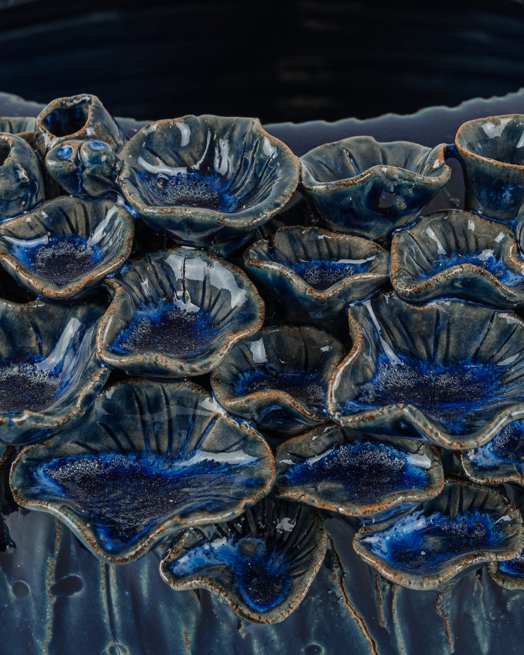 Sunken Blue Ceramic Bowl