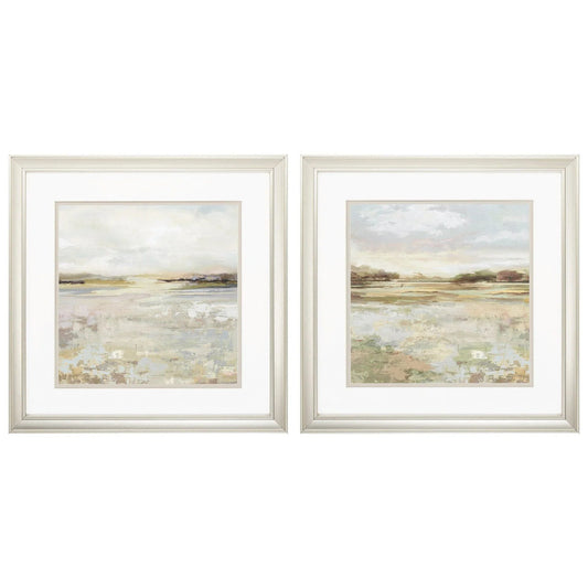 Sunset Glass Front Framed Wall Art 2PC
