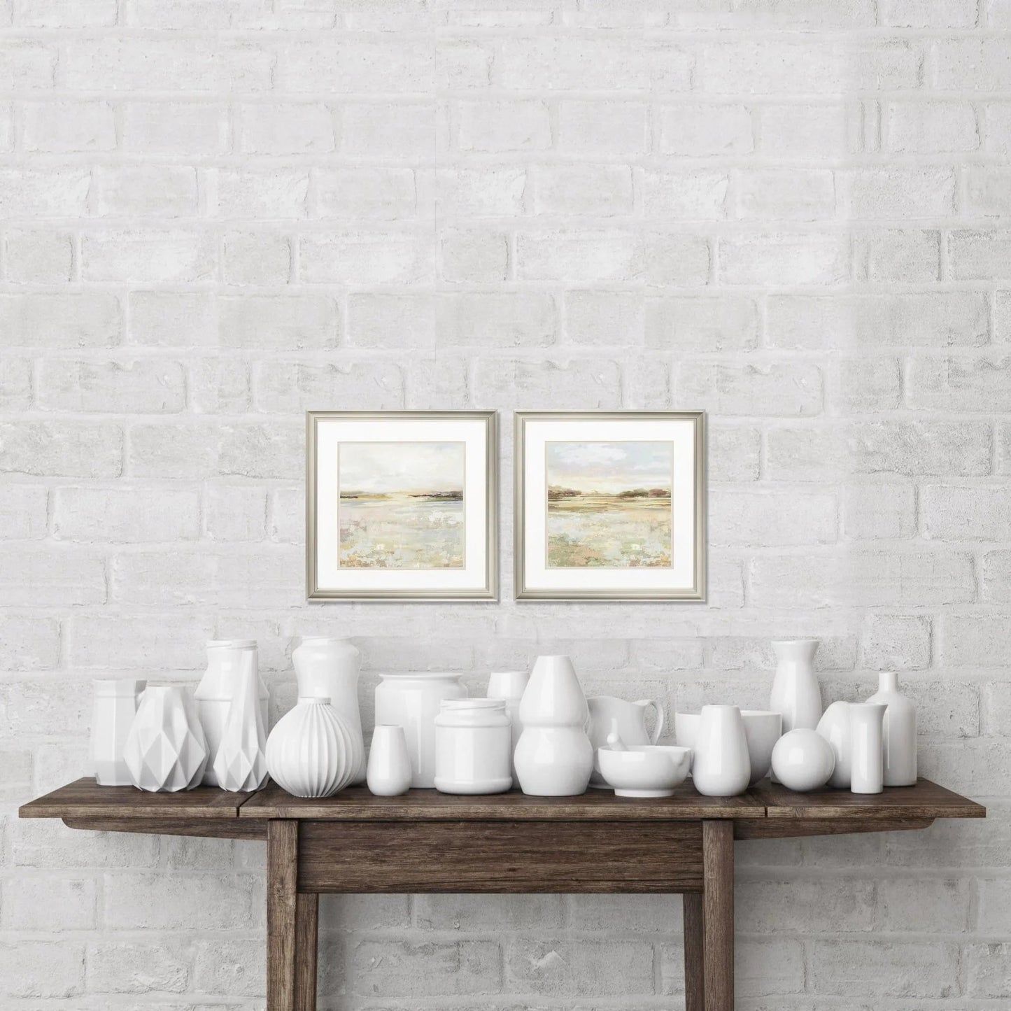 Sunset Glass Front Orange Canvas Art 2PC