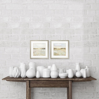 Sunset Glass Front Orange Canvas Art 2PC