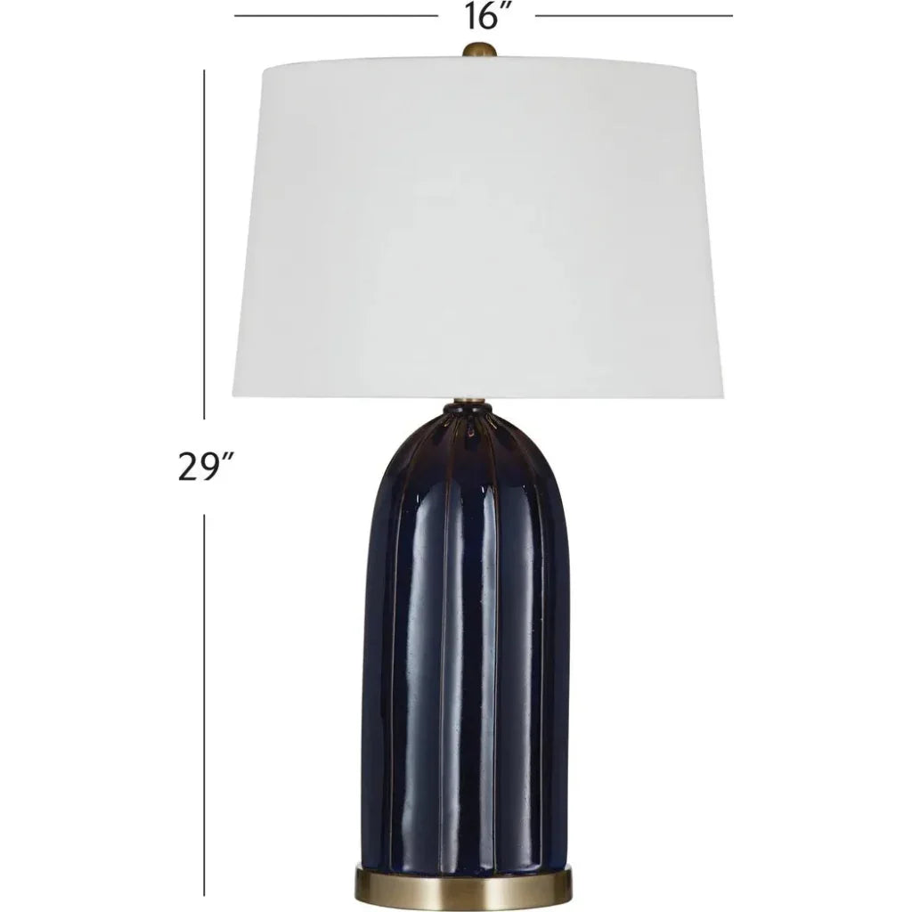 Susan Blue Ceramic Table Lamp - LOOMLAN - Table Lamps