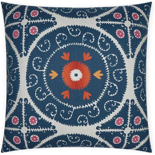 Suzandozi Denim Global Blue Large Throw Pillow Insert - LOOMLAN - D.V. Kap - Throw Pillows