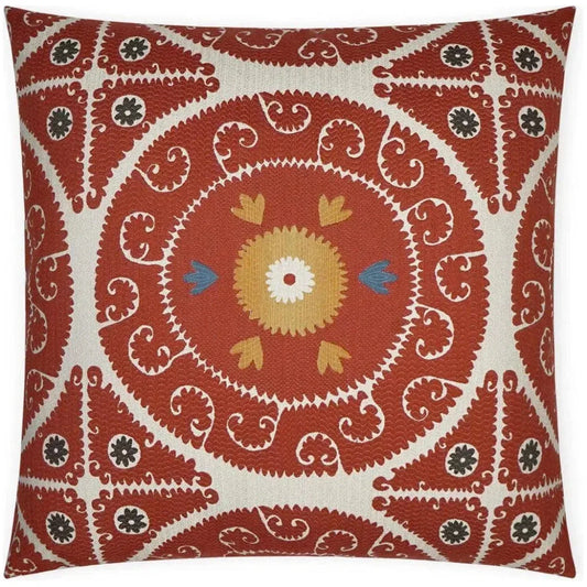 Suzandozi Fiesta Global Red Large Throw Pillow Insert - LOOMLAN - D.V. Kap - Throw Pillows