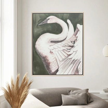 Swan Dance White Canvas Art
