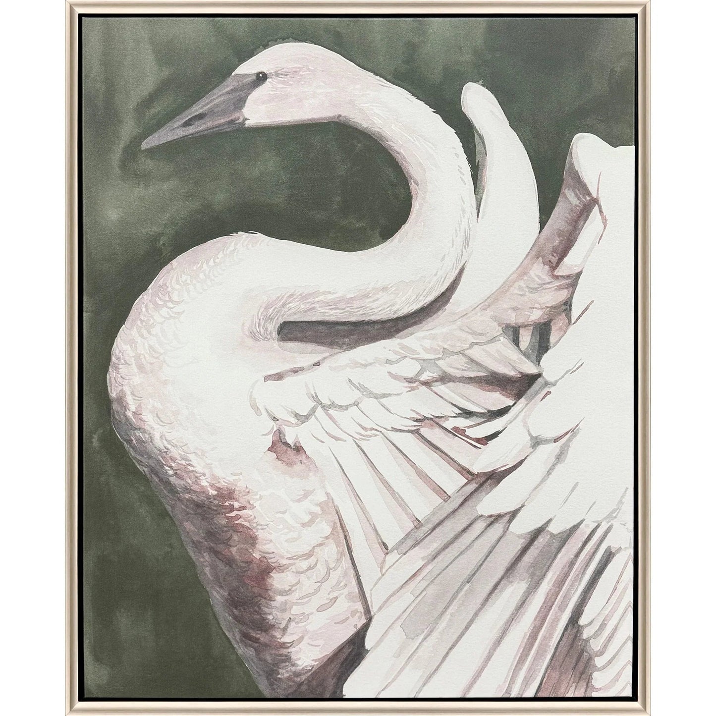 Swan Dance White Canvas Art