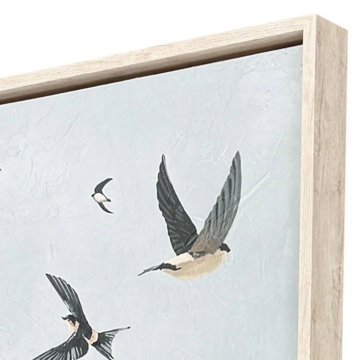 Swifts Hand-Applied Blue Canvas Art
