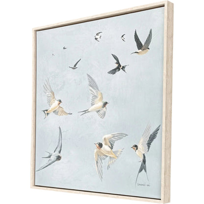 Swifts Hand-Applied Blue Framed Wall Art -- view 3