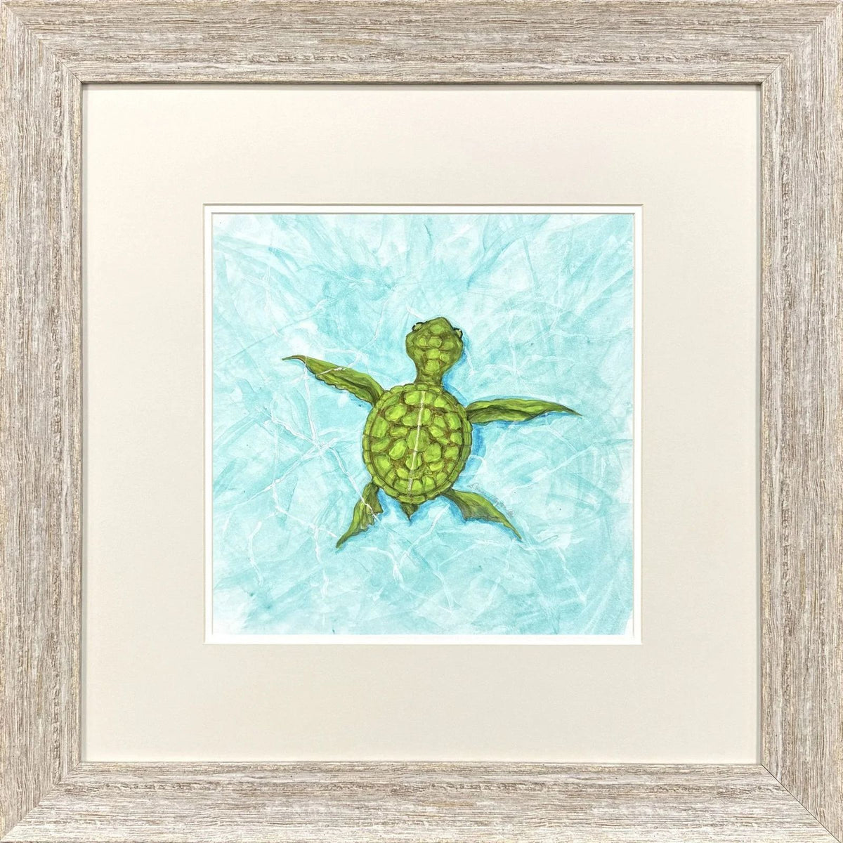 Swim Lesson Blue Framed Wall Art