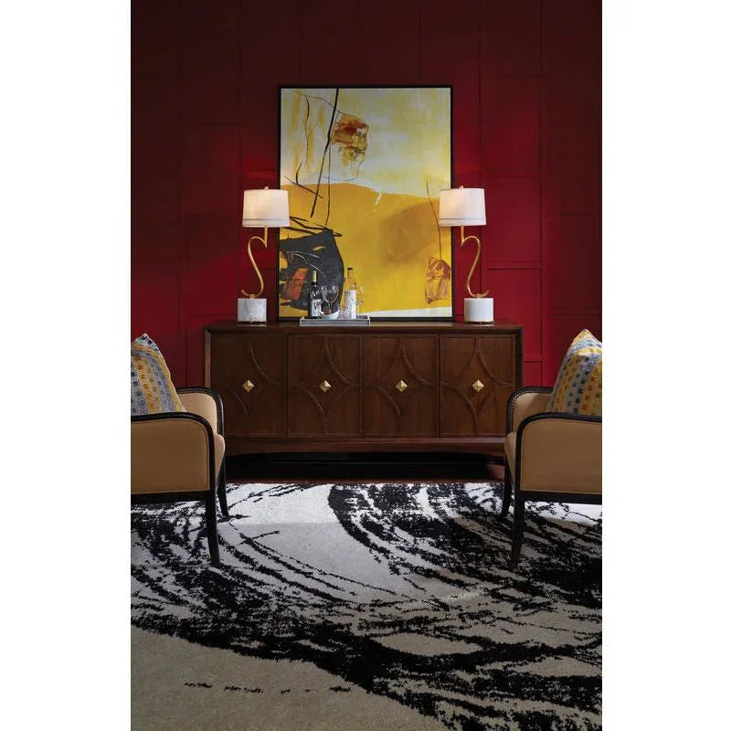 Swirl Credenza Brass And Stone Table Lamp - LOOMLAN - Wildwood - Table Lamps