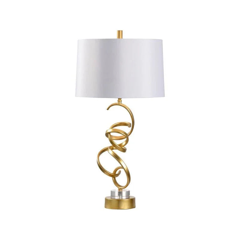 Swirl Gold Leaf Iron With Usb Port Table Lamp - LOOMLAN - Chelsea House - Table Lamps