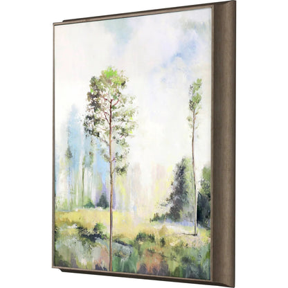 Tall Green Trees Hand Finished Canvas Art