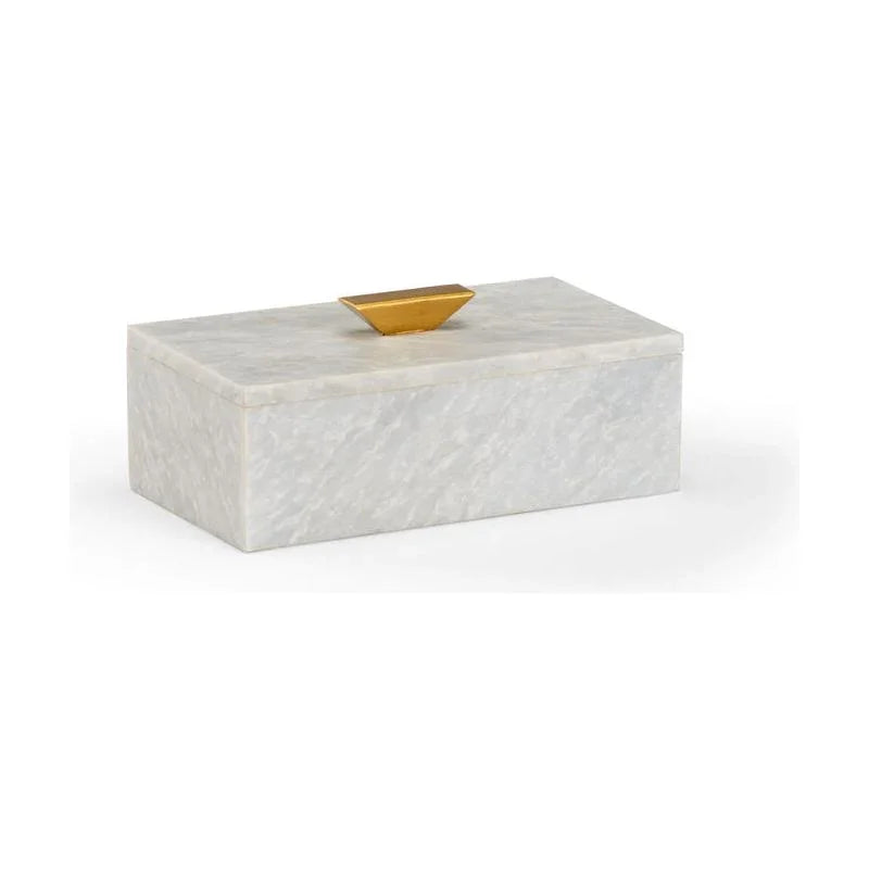 Wildwood Tall Merle White Marble Made Box