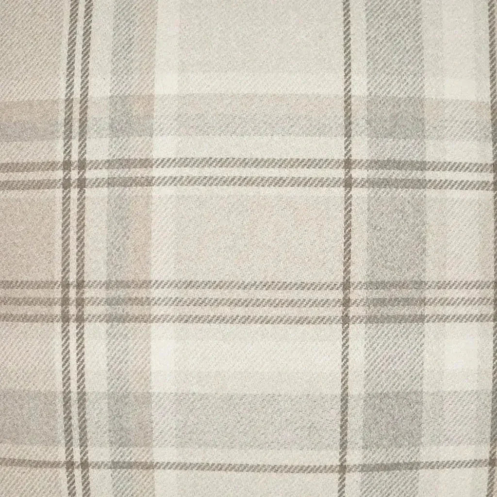 D.V. Kap Tartan Buff Plaid Check Tan Brown Large Throw Pillow