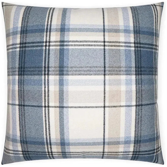 Tartan Navy Plaid Check Navy Large Throw Pillow Insert - LOOMLAN - D.V. Kap - Throw Pillows