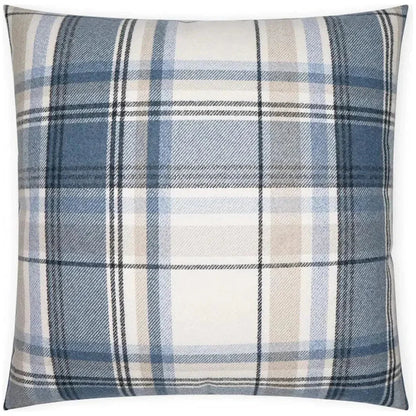 D.V. Kap Tartan Navy Plaid Check Navy Large Throw Pillow Insert
