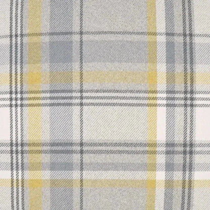 D.V. Kap Tartan Plaid Check Yellow Grey Large Throw Pillow