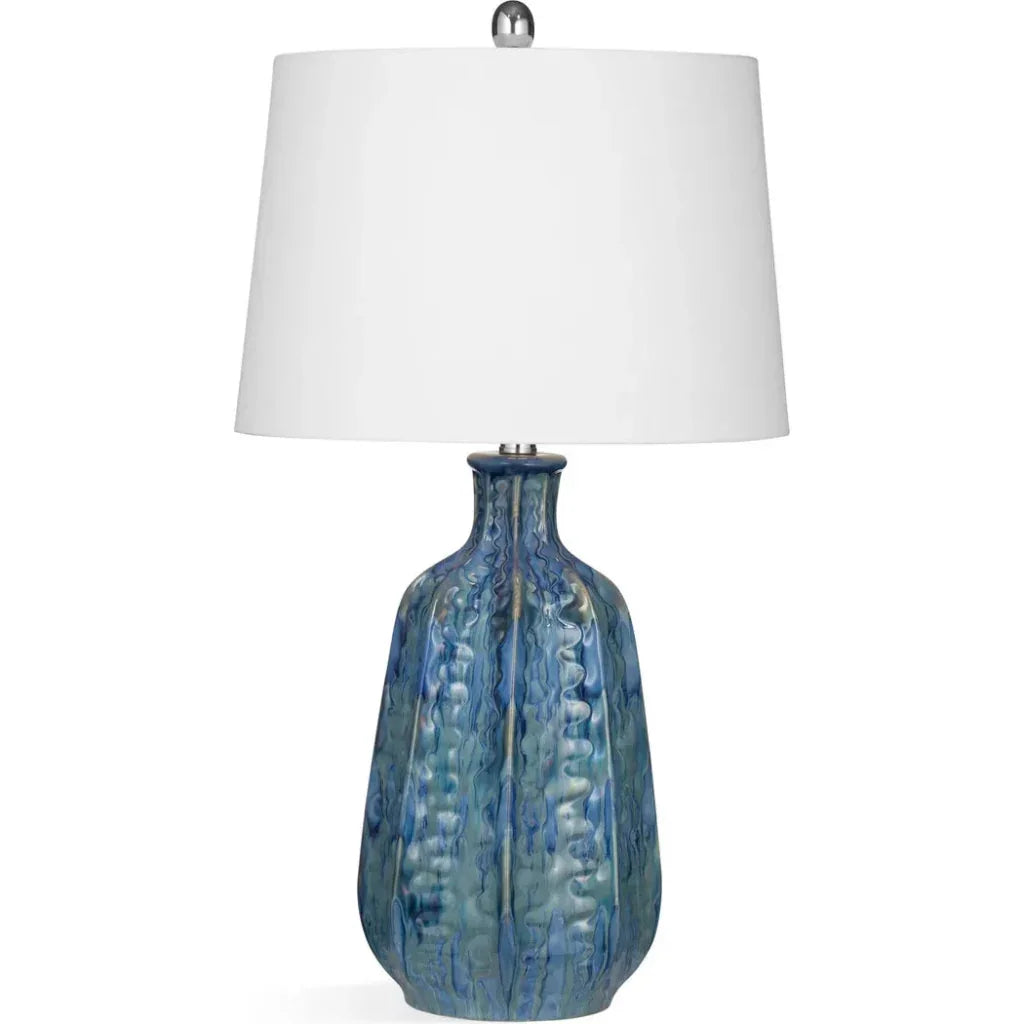 Tee Ceramic Blue Table Lamp - LOOMLAN - Bassett Mirror - Table Lamps