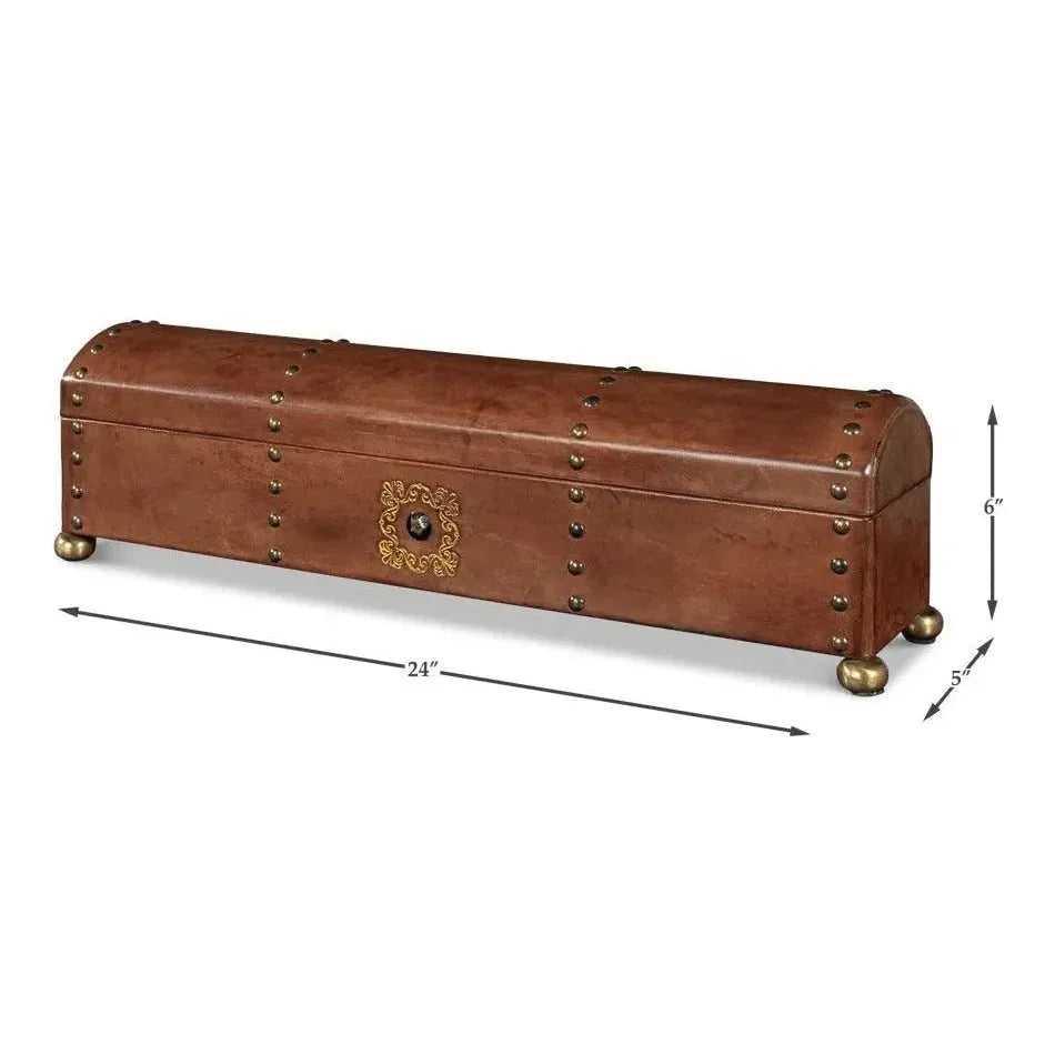 Telescope Leather Decorative Box With Tacks -- view 11