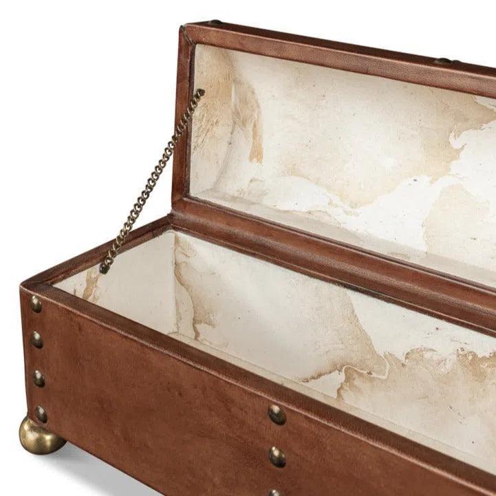 Telescope Leather Decorative Box With Tacks -- view 2