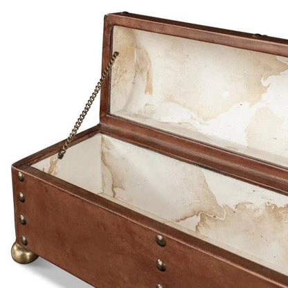 Telescope Leather Decorative Box With Tacks -- view 2