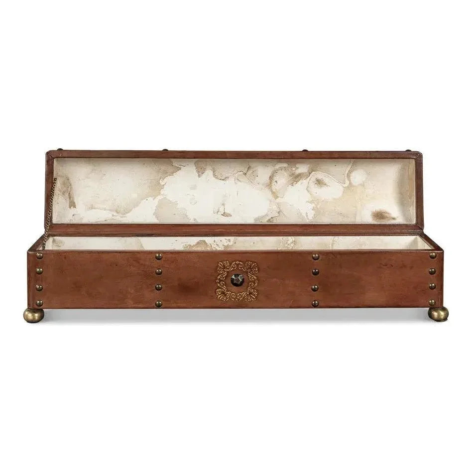 Telescope Leather Decorative Box With Tacks -- view 3