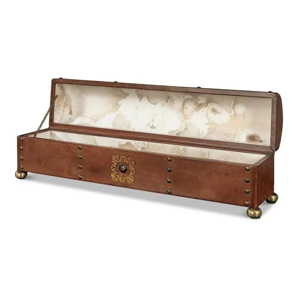 Telescope Leather Decorative Box With Tacks -- view 4
