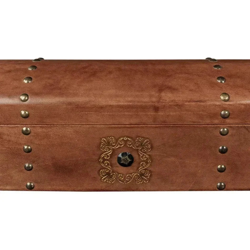 Telescope Leather Decorative Box With Tacks -- view 9