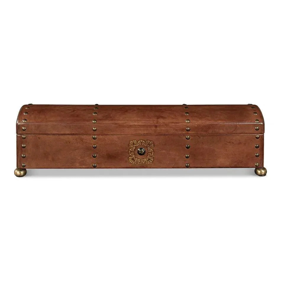 Telescope Leather Decorative Box With Tacks