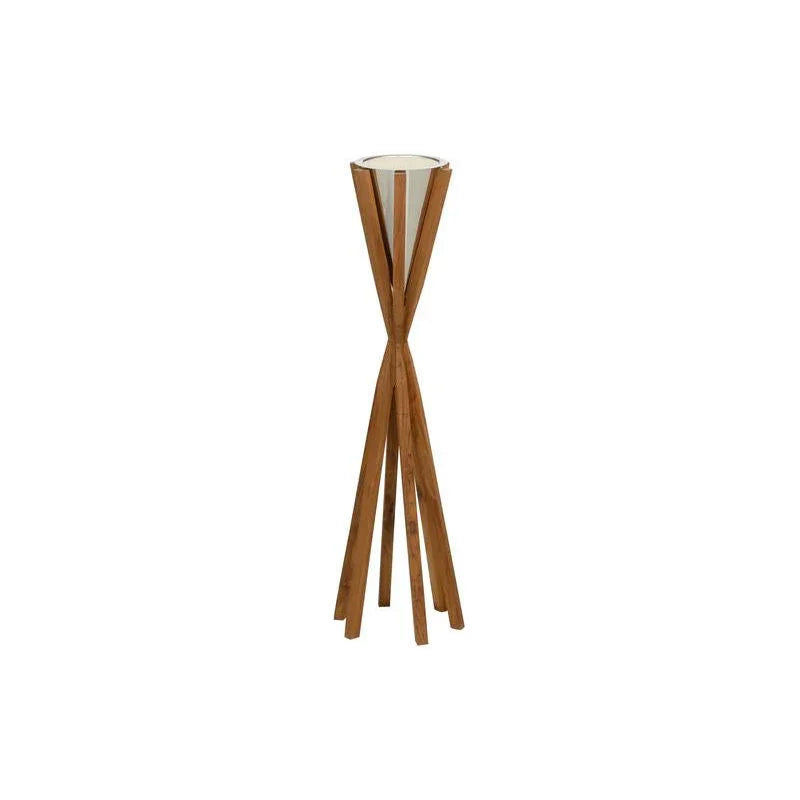 Teton Teak Wooden Design Candleholder - LOOMLAN - Wildwood - Candle Holders