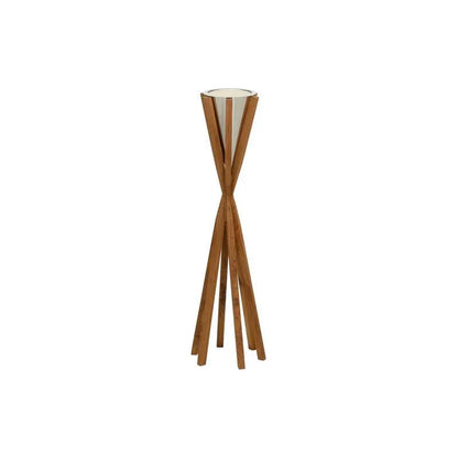 Teton Teak Wooden Design Candleholder - LOOMLAN - Wildwood - Candle Holders