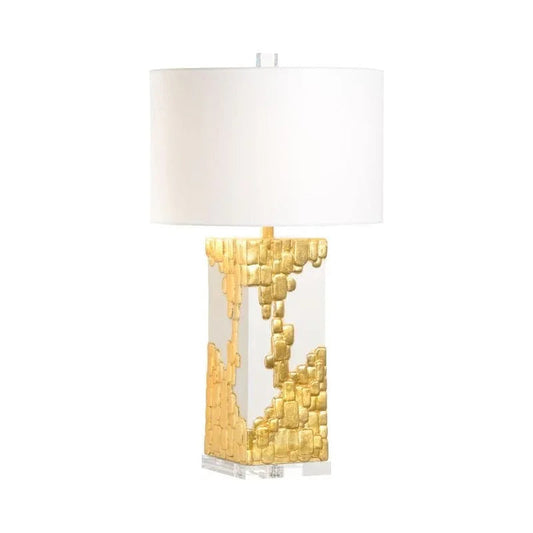 Tetris White Painted Ceramic Crafted Table Lamp - LOOMLAN - Chelsea House - Table Lamps