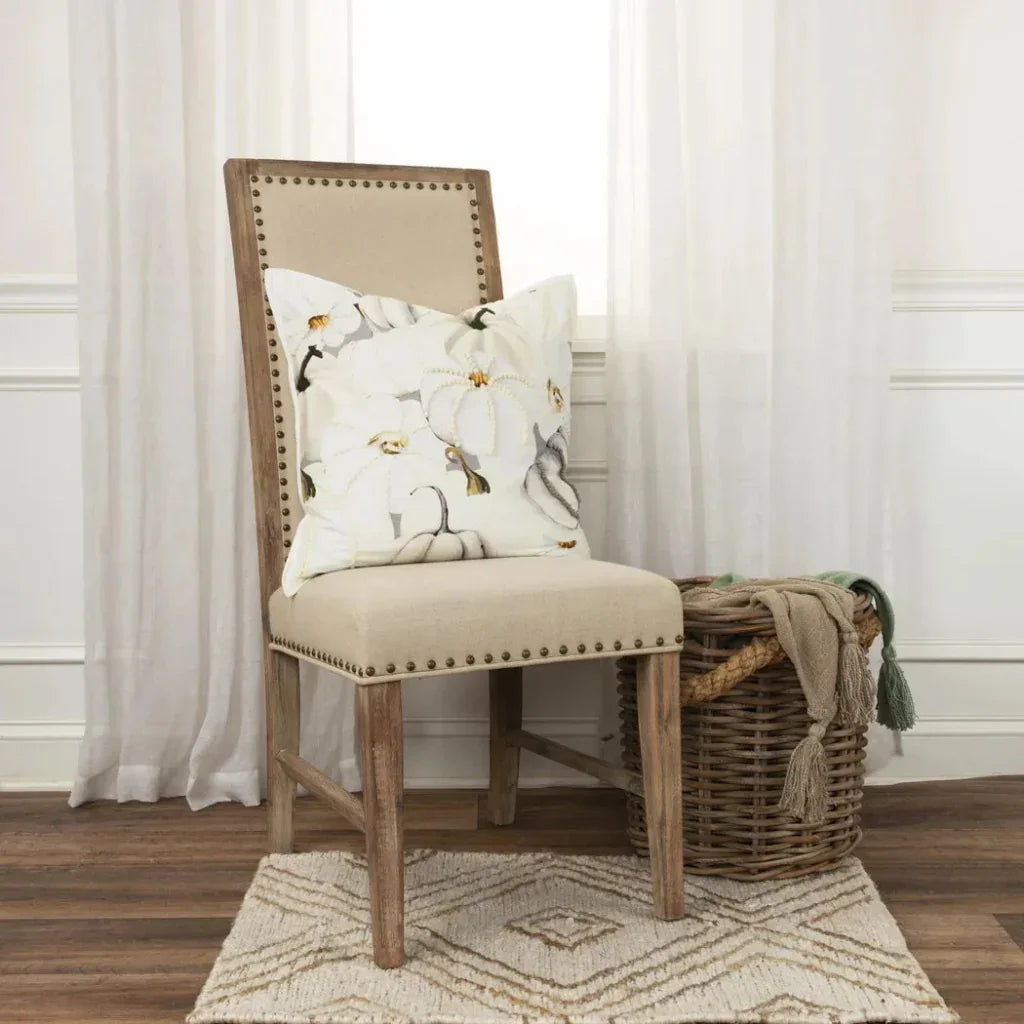 Thanksgiving Throw Pillow White Pumpkin Zia - LOOMLAN - LOOMLAN - Throw Pillows