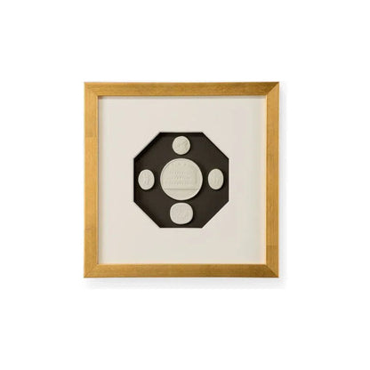 The Grand Tour Intaglios Gold Leaf Framed Artwork-Framed Wall Art-Chelsea House-Intaglios III-Square-LOOMLAN