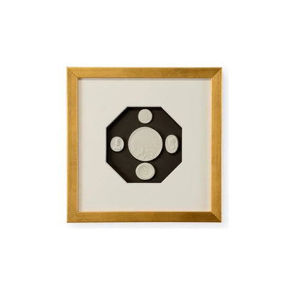 The Grand Tour Intaglios Gold Leaf Framed Artwork-Framed Wall Art-Chelsea House-Intaglios IV-Square-LOOMLAN