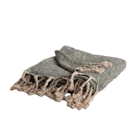 LOOMLAN Theo Teal Gray Throw Blanket