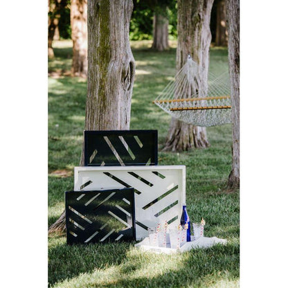 Tidewater Blue Painted Wooden Tray - LOOMLAN - Chelsea House - Trays