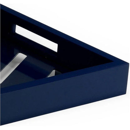Tidewater Blue Painted Wooden Tray - LOOMLAN - Chelsea House - Trays